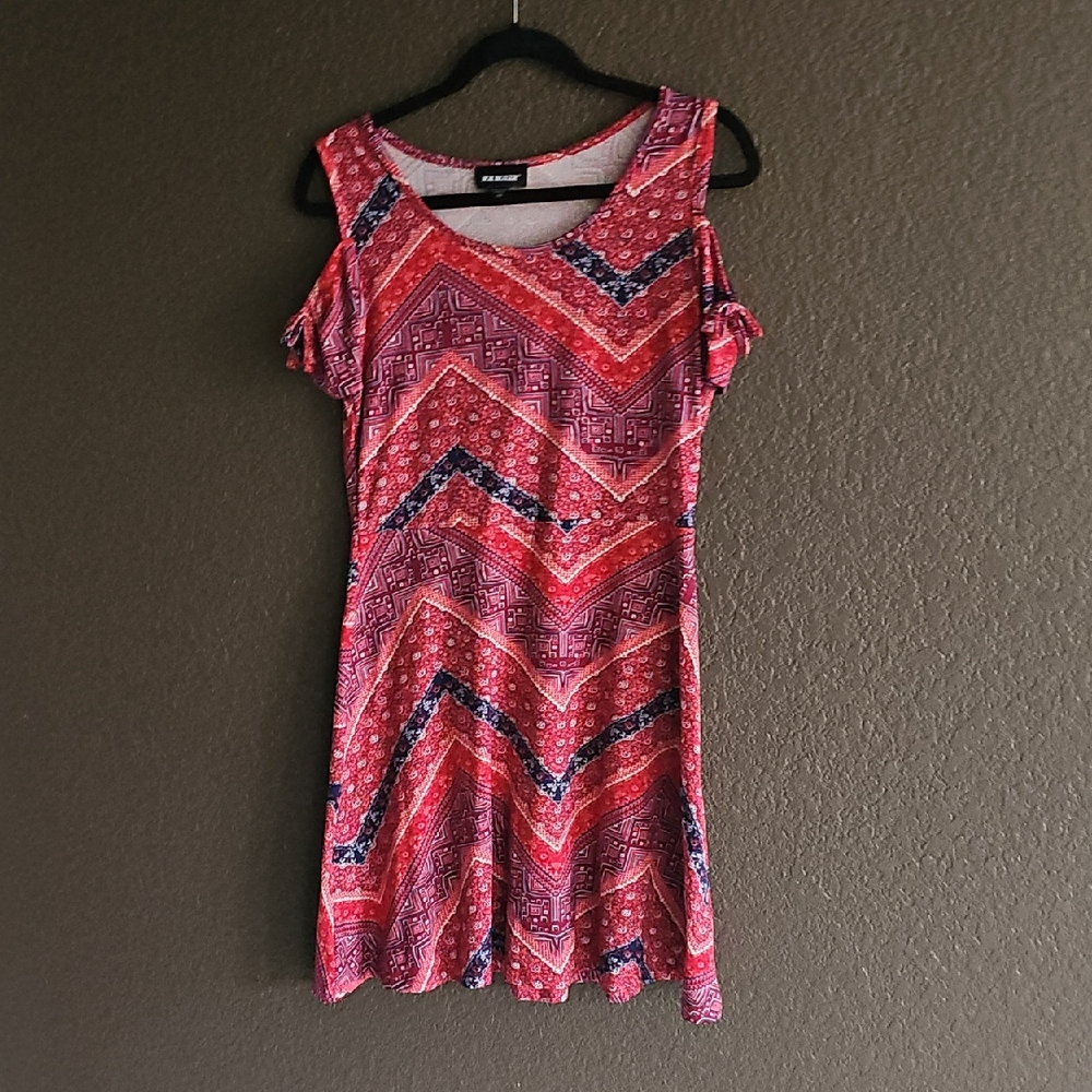 Pink and Red Patterned Dress
